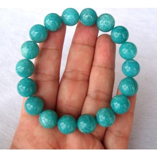Free Shipping Natural Mozambique Amazonite Round 11.5mm~12mm Beads Bracelet Women Man Jewelry Accessories Weddings Parties Gift