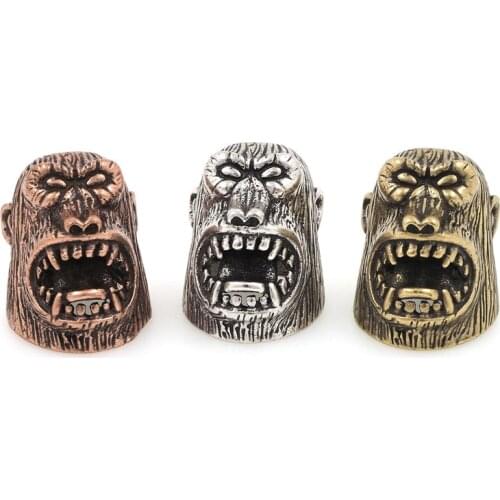 Monkey Bracelet, Orangutan Pendant, Orangutan Gift, Animal Bead, Antique Bronze Jewelry 20.3x14.2x16.8mm