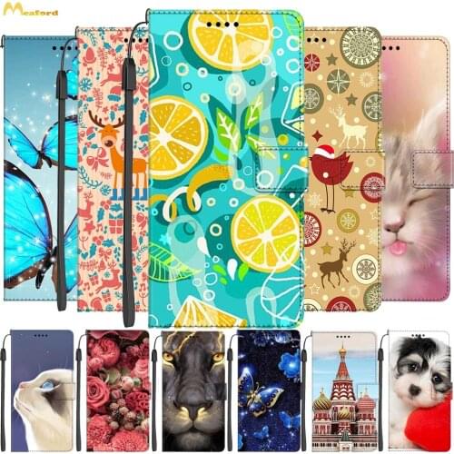 For OPPO A53S Case Flip Book Style Leather Phone Cover For OPPO A53 2020 Wallet Case OPPOA53 A 53S Funda Cute Rose Flower Lemon