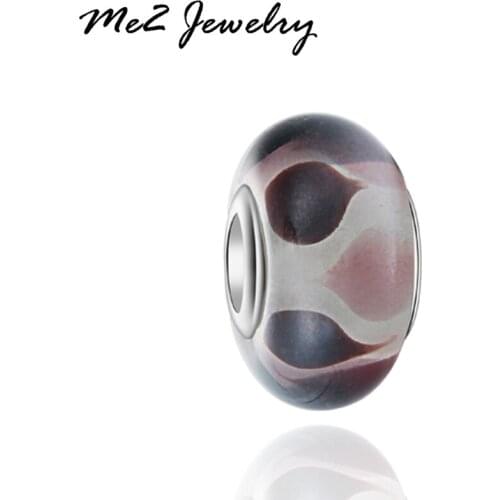 European Lampwork Murano Glass Beads Silver Trendy Charm Beads Fit Charm Bracelets & Bangles Free Shipping