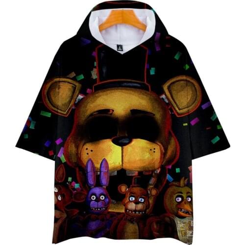 High Quality hooded t shirt 3D Five Nights at FNAF t-shirts Boys Girls Clothes Kids tshirt harajuku FNAF Tee shirt