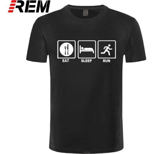 REM eat sleep run Personality summer new fasion fintness man clothing cotton short sleeve o neck t-shirt casual men t shirt