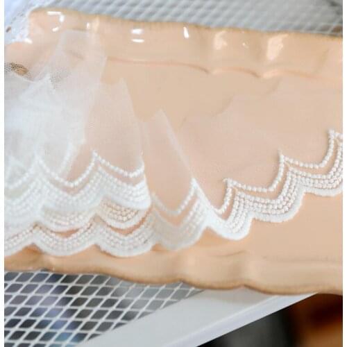 3 Meters Cotton Lace Ribbon Embroidered Net Ivory Lace Trim for Wedding Party Decoration Sewing Clothing Bride Accessories