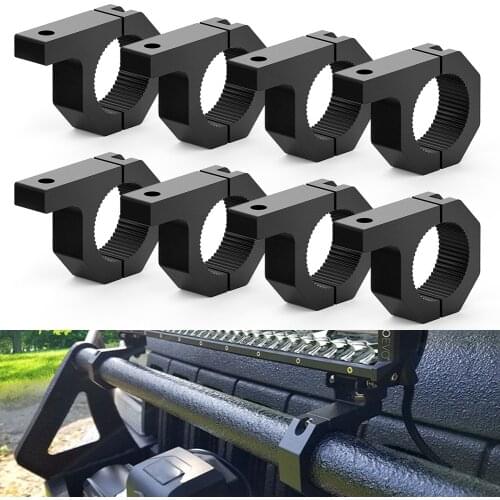 NAO LED Light Bar Mounting Bracket Kit LED Offroad Light Horizontal Bar Tube Clamp for Jeep SUV Roof Roll Cage Holder 2/4/8 Pack