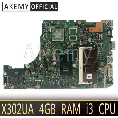 X302UA mainboard REV 2.0 With 4GB RAM I3 CPU For For For Asus X302U X302UV X302UA laptop motherboard Tested Ok