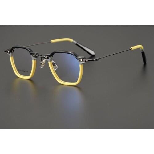 Brand Designer Acetate Titanium Glasses Frame Men High Quality Handmade Eyeglasses Women Super Light Large Myopia Spectacles