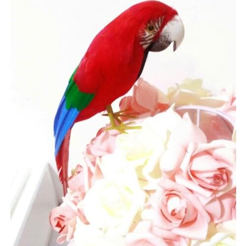 New simulation red-blue parrot model toy foam&feathers parrot bird doll gift about 32cm 2881