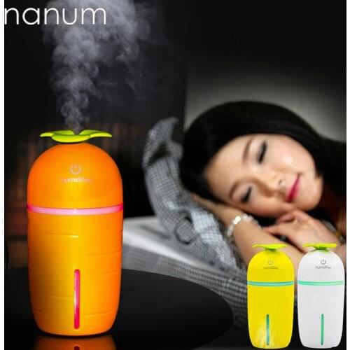 New 200ml Carrot Humidifier Mini USB Air Purifier Aromatherapy Essential Oil Diffuser LED Night Light Car air freshener Fogger