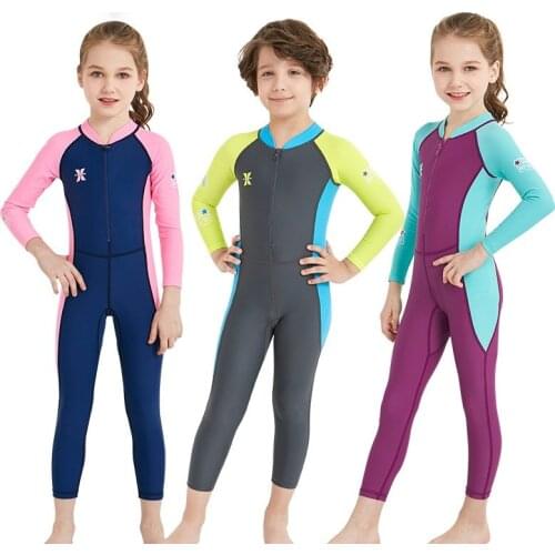 New Childrens Swimsuit One Piece Long Sleeve Quick Drying Diving Suit For Boy Girl High Quality UPF 50+ Protection Clothes 3-8y