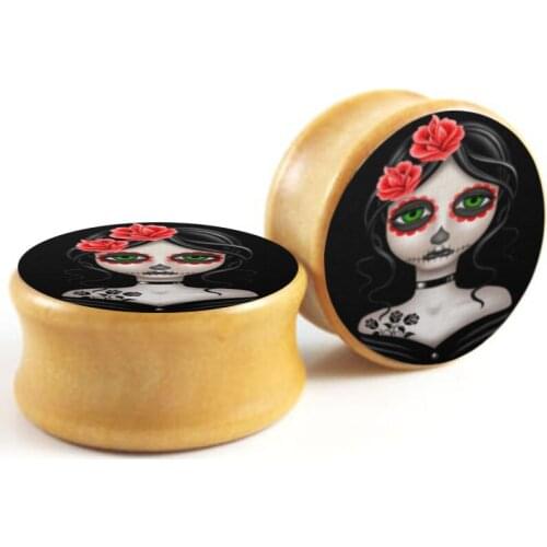 Wholesales Wooden Gauges for Men Women Ear Tunnels and Plugs 00g Gauges Cheap Price Body Piercing Mix size Ear Stretcher