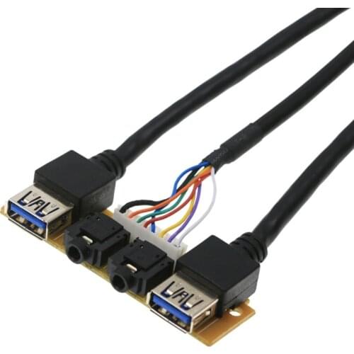 Front Case Panel USB3.0+USB3.0+H D Audio Jack Ports I/O Board+Internal Wire J0PB