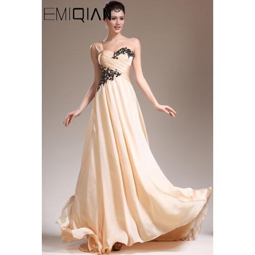 Special Occasion Dresses A-line One Shoulder Long Evening Dresses Empire Formal Dresses Fit Pergant
