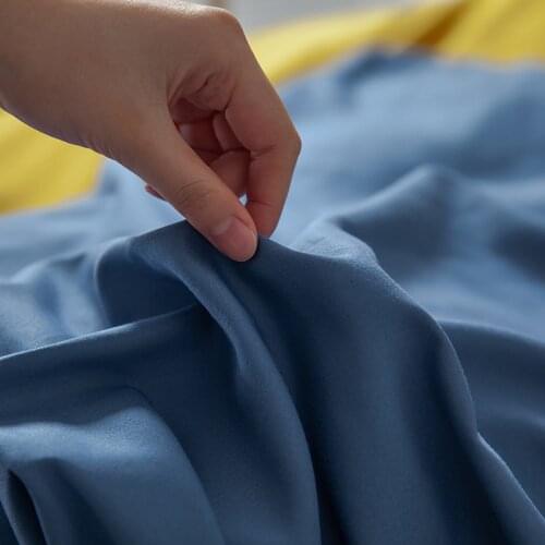 100% cotton Bed linen FULL KING QUEEN pure color double combed 4-piece set of pure cotton bedding Bed sheetquilt pillow cover