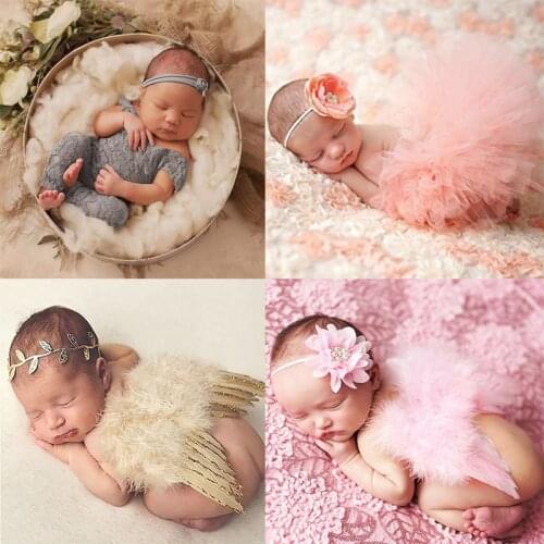 Newborn Photography Props Costume Cute Flower Headband Photo Props Infant Baby Girls Boys Outfits Accessories