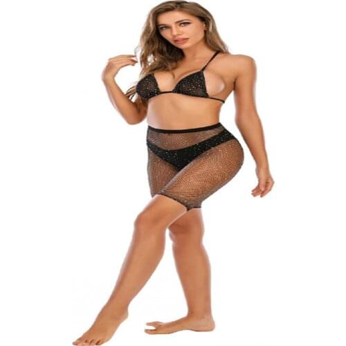 Sexy Lingeries Transparent Bodysuit Set Body Suits For Women Erotic Lace Bodycon Fishnet Embroidery Diamond Bodystocking Dress