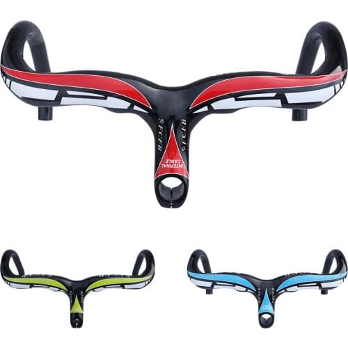 Specials! Full Carbon Fiber Road Bicycle Integrated Handlebar with stem Carbon Road Handlebar Bike Parts 28.6mm FCFB