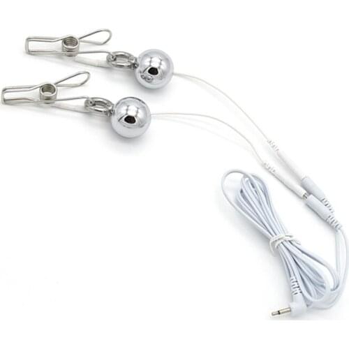 SODANDY Metal Ball Electro Shock Nipples Clamps Erotic Bondage Adult Game for Woman Sex Products for Couples Medical Themed Toys