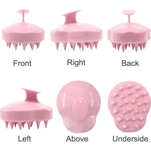 Spa Massage Brush Silicone Head Body Shampoo Scalp Comb Hair Washing Shower Brush SUB Sale