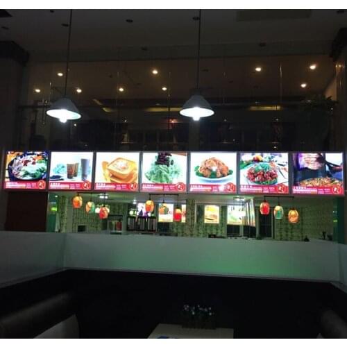 Super Slim Aluminum Profile Frame LED Edge-lit Menu Light Box Restaurant Menu Poster Display Board Kits A2 (7pcs/lot)