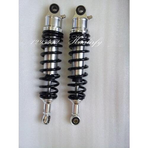 7mm spring universal 1 Pair 320mm Motorcycle Dirt Bike Rear Suspension Air Shock Absorber New Chrome silver & Black