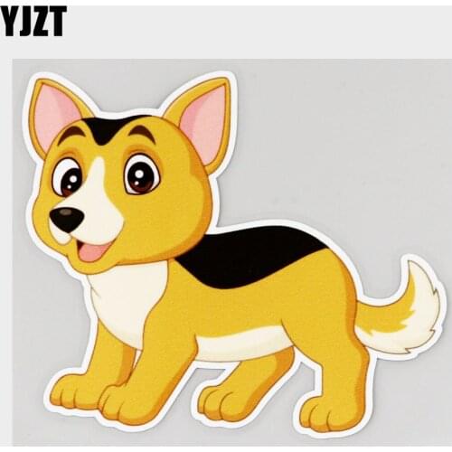 YJZT 12.9CM×11.4CM Cute Cartoon Baby Dog Decal PVC Car Sticker 11C-0292