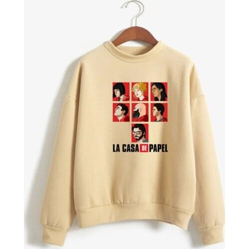 La Casa De Papel Letter Print Oversized Sweatshirt Women Tops Long Sleeve Black autumn Pullover Female Harajuku Loose Hoodie