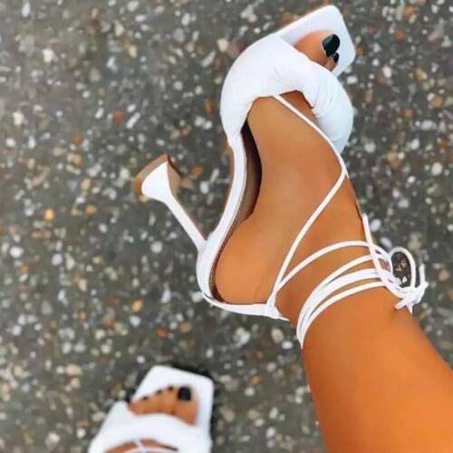New Womens Tie Flower Vamp Sandals Fish Mouth White Summer Fashion Sandals