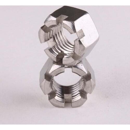 1PCS 304 Stainless Steel Hexagon Slotted Nuts Slotted Nuts M12