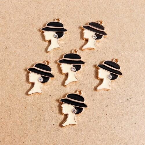 10pcs 17*23mm Enamel Portrait Men Charms for Jewelry Making DIY Handmade Necklaces Earrings Pendants Crystal Craft Accessories