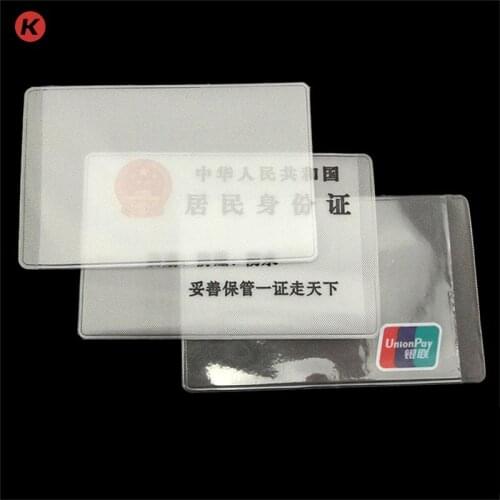 10Pcs Transparent Frosted PVC Business ID Cards Covers Clear Holder Cases Travel Ticket Holders Waterproof Protect Bags 9.6*6cm