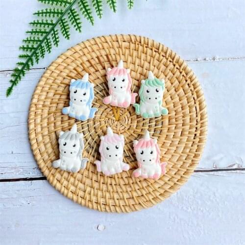 10pcs Cartoon Silicone unicorn Beads BPA Free Cat Pearl Beads Teething Toys Baby DIY Animal Rodent Silicone Baby Teether