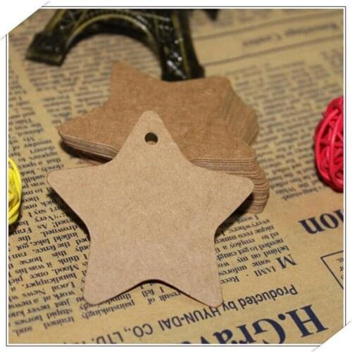 100pcs Kraft Paper Five-pointed star Tag Paper Gift Tag Label Marks For Vintage Wedding Diy Decoration Event & Party Supplies