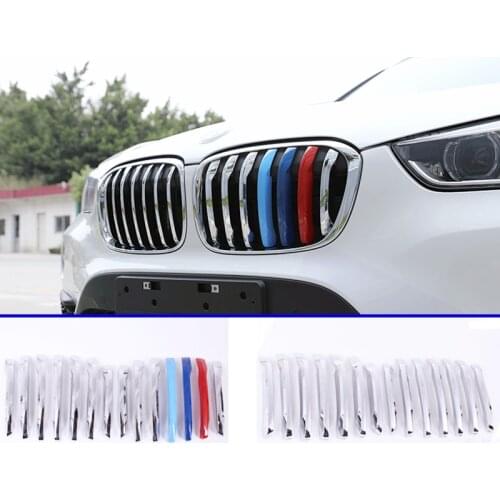 14pcs For BMW X1 F48 2016 2017 Front Grill Cover Decoration Trim ABS Chrome Accessories Car Styling