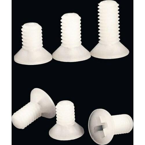 20pcs M5M6M8 white nylon countersunk head screws cross flat head nylon screws