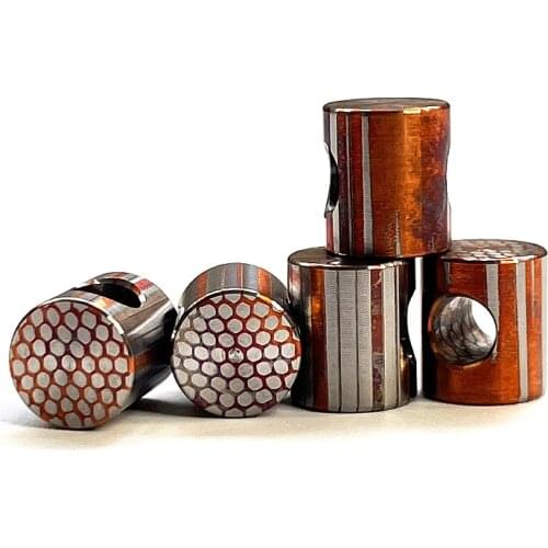 3.2mm Small Hole Titanium Copper Pendant DIY Vintage Beads Titanium Alloy Paracord Rope Bead Keyring Accessory