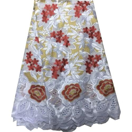 5yards/pc) high quality soft African cotton Embroidery Nigerian Dry Lace lace fabric voile VPL12725 lace for party dress