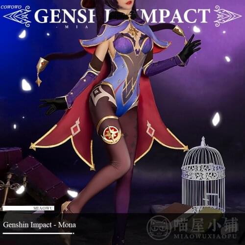 Anime!Genshin Impact Mona Game Suit XingTianShuiJing Gorgeous Jumpsuits Uniform Cosplay Costume Halloween Party Outfit Women NEW