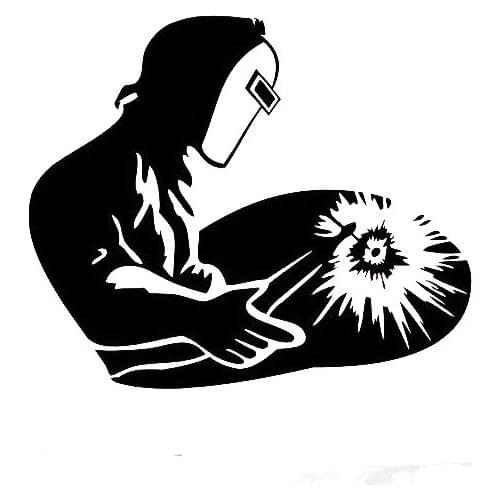 White Welding Decals Vinyl Car Decal Art Car Rear windshield Sign Decor Bumper Pattern Waterproof Boilermaker Car Stickers L416