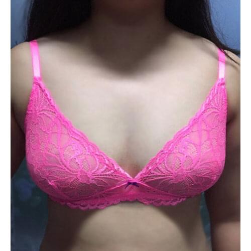 Multicolor bralette sexy lace perspective bra ultra-thin fashion wireless bra gauze underwear