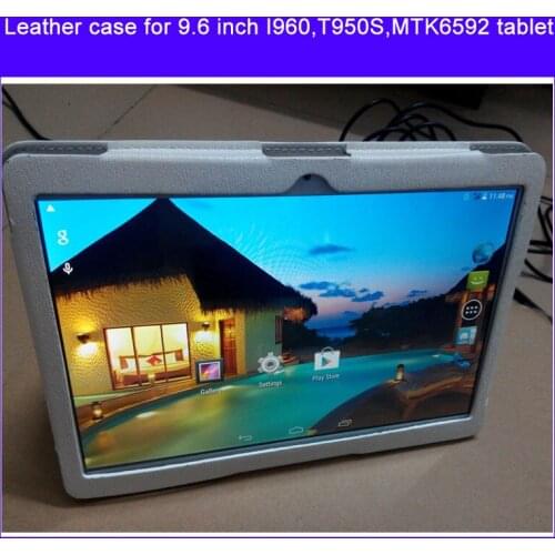 Hot sale! Newest 9.6 inch Leather case for 9.6 inch I960,T950S,MTK6592,MTK6582 tablet case cover