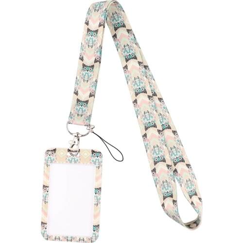 JF987 Cute Owl Neck Strap Lanyard for Key Chain ID Card Cell Phone Strap Rope USB Badge Holder DIY Lariat Lanyard Hanging Rope