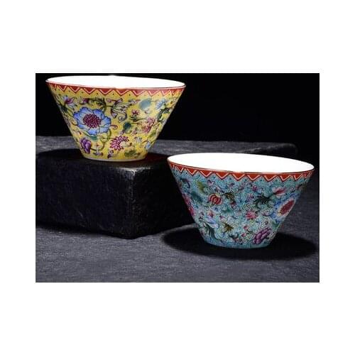 Jingdezhen Ceramic Teacup Color Enamel Porcelain Tea Bowl Kungfu Green Tea Jin Jun Mei Teaware Tea Ceremony Accessories