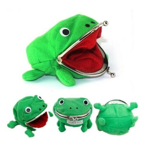 1PCS Cartoon Frog Coin Purse Wallet Manga Shape Fluff Clutch Cosplay Green US