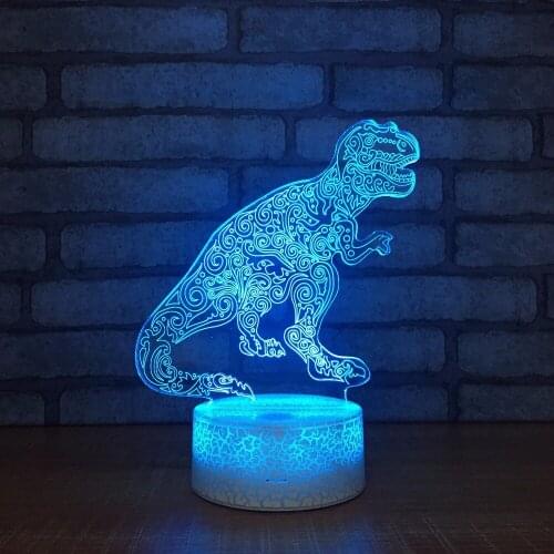 Cool Visual LED Dinosaur Animal 3D Night Light Colorful Table Lamp With Touch Switch Kids Room Decorations Toys Gifts