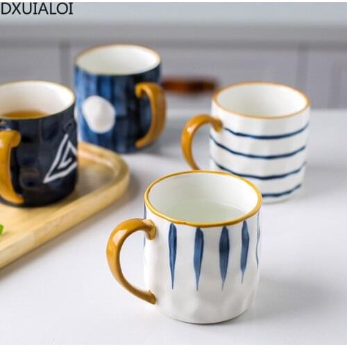 Mug Nordic style simple ceramic drinking cup female cute girl office home coffee cup 350ML DXUIALOI coffee mug Water cups