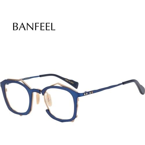 IP Titanium Optical Eyeglasses Frame Hand Made Japan Men Myopia Prescription Glasses Personality New Women Retro Square Eyewear
