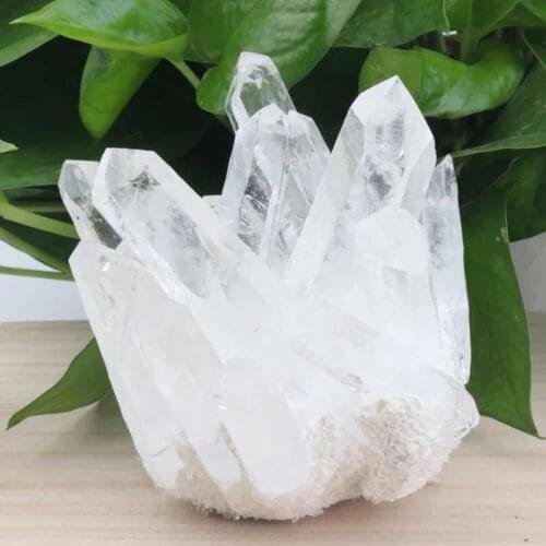 MOKAGY Natural Rock Clear Quartz Healing White Crystal Cluster 500g-650g 1pc