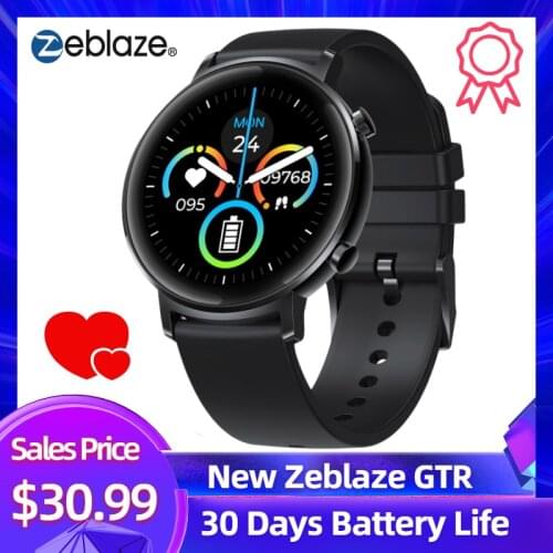 2020 New Zeblaze GTR Smart Watch Men Health Fitness Tracker Heart Rate Metal Body 30 days Battery Life Waterproof Smartwatch