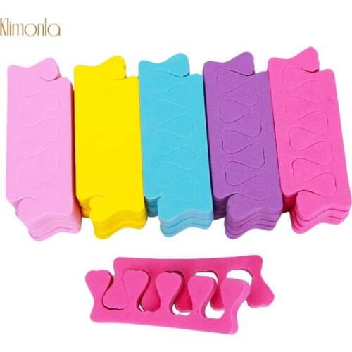 Wholesales 200pcs Colorful Toe Separators UV Gel Salon Tips 100 Pairs Sponge Fingernail Separator Manicure Care Tools