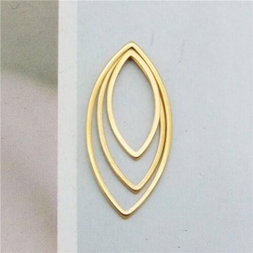 12pcs/lot Alloy Gold Tone Charms Oval Design Stainless Steel Connector Jewelry Findings for Necklaces & Bracelet Earring Making